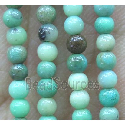 tiny Green Grass Agate beads, round