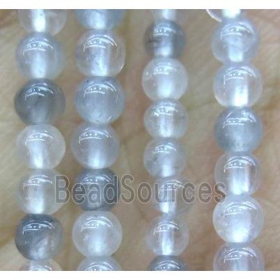 tiny round Cloudy Quartz Beads