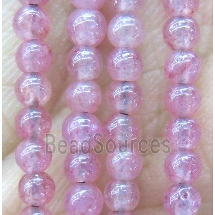 Strawberry Quartz Beads, round, tiny