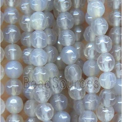 gray Agate beads, faceted round