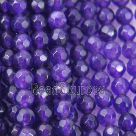 tiny purple Chalcedony beads, faceted round