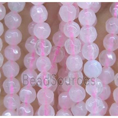 tiny Rose Quartz beads, faceted round