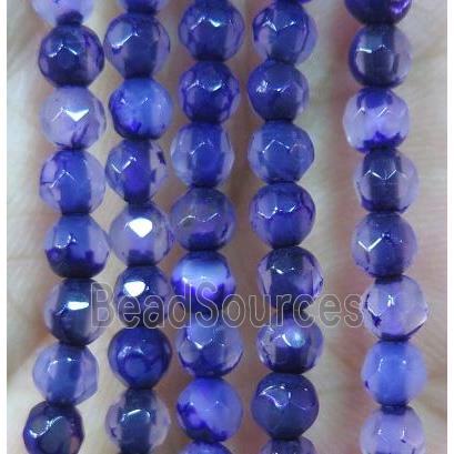 Tiny lavender agate bead, faceted round