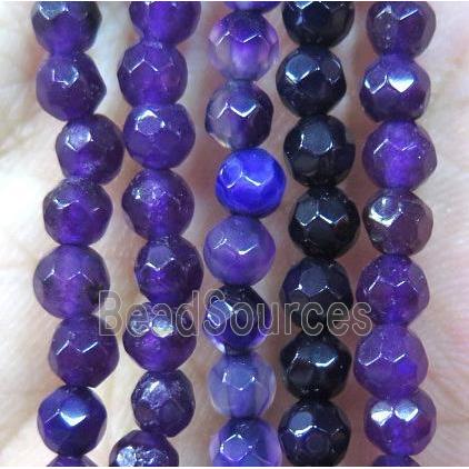 Tiny purple agate bead, faceted round