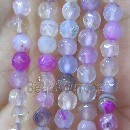 Tiny agate bead, faceted round, mix color