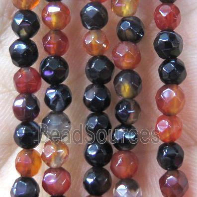 Tiny agate bead, faceted round