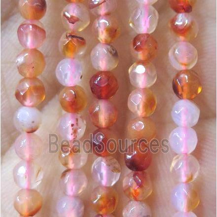 Tiny agate bead, faceted round