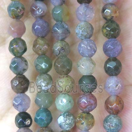 India agate beads, faceted round