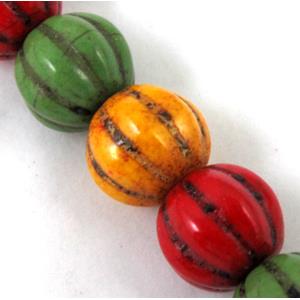 synthetic Turquoise watermelon Beads, mix color