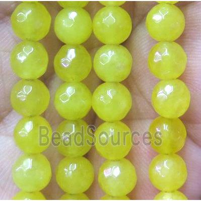 faceted round yellow agate beads