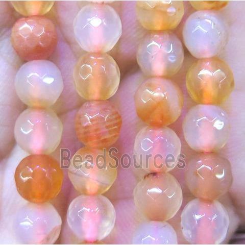 agate bead, faceted round