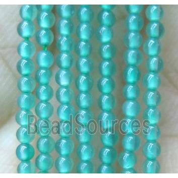 tiny green agate beads, round