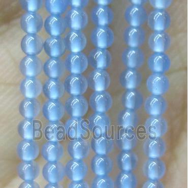 tiny blue agate bead, round