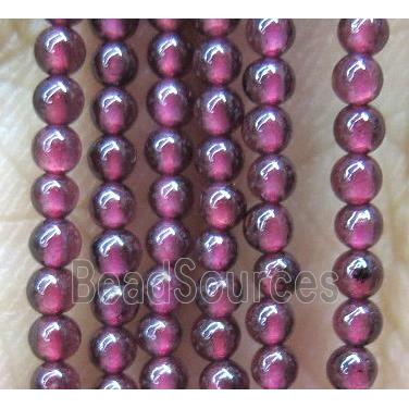 tiny garnet beads, round