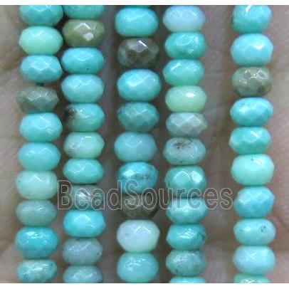 tiny green grass agate beads, faceted rondelle