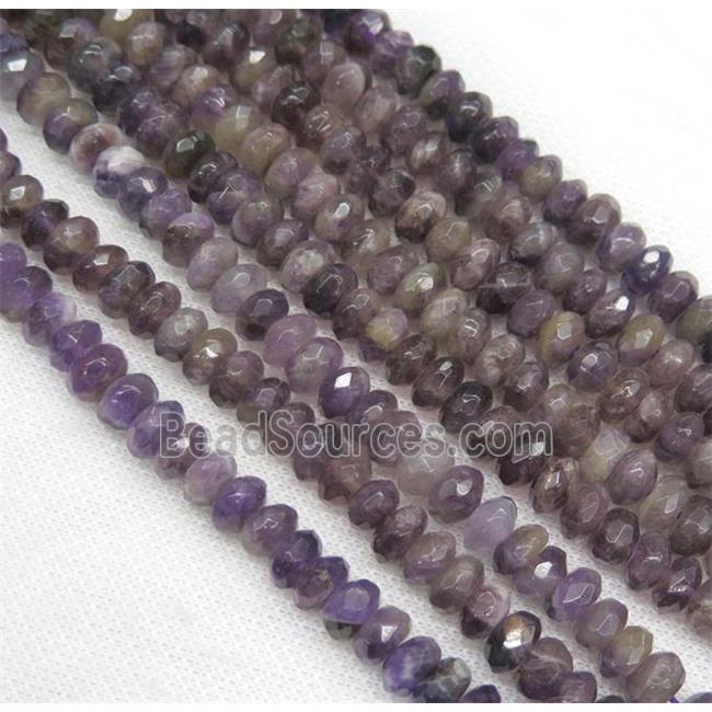 amethyst bead, faceted rondelle