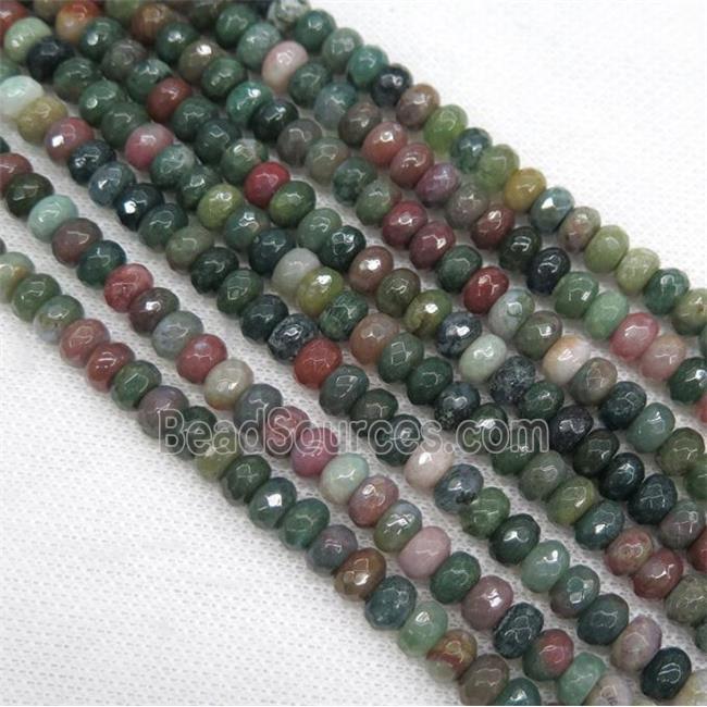 India Agate beads, faceted rondelle