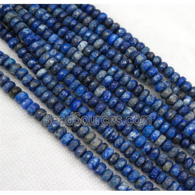 Lapis Lazuli bead, faceted rondelle