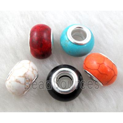 mixed Turquoise Bead, rondelle