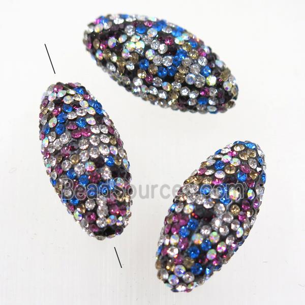 resin beads pave colorful rhinestone, rice