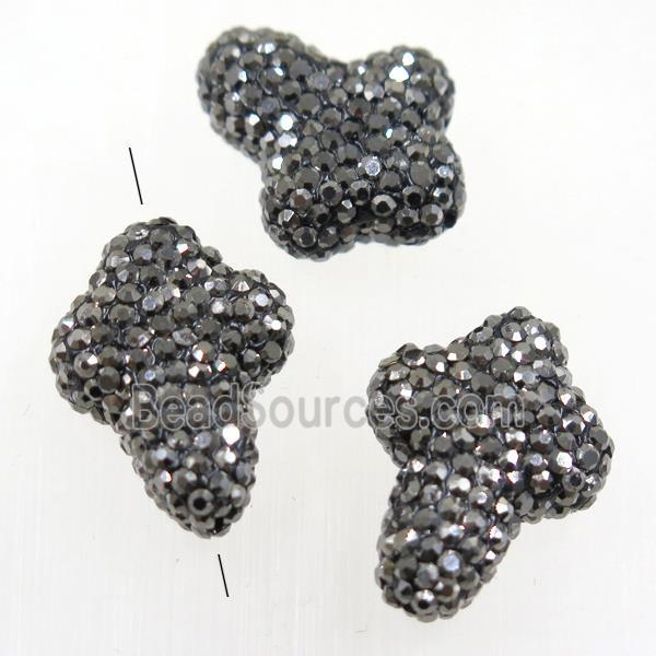 resin cross beads paved rhinestone