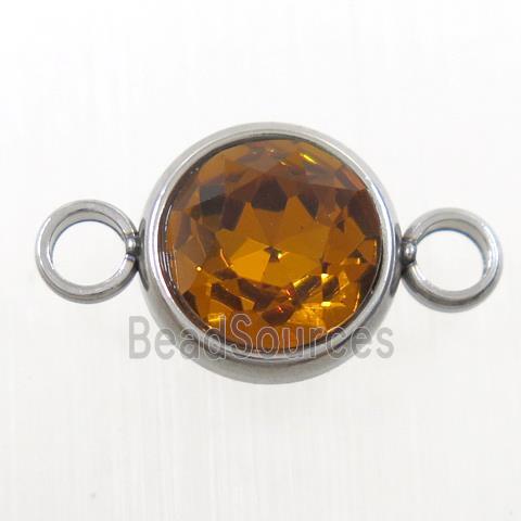 crystal glass connector, topaz, stainless steel