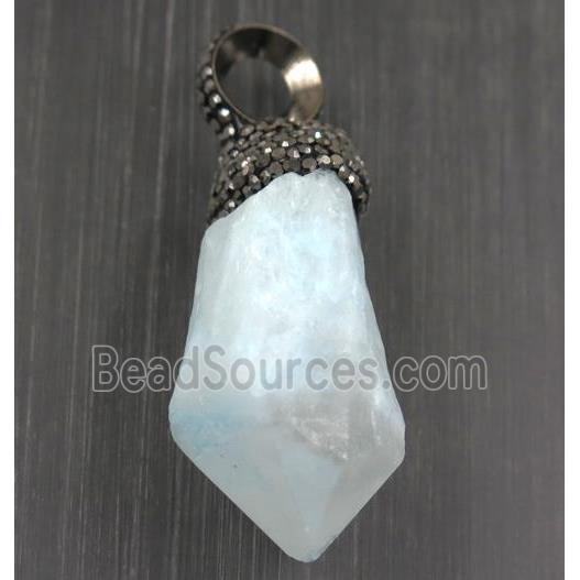 clear quartz pendant paved rhinestone