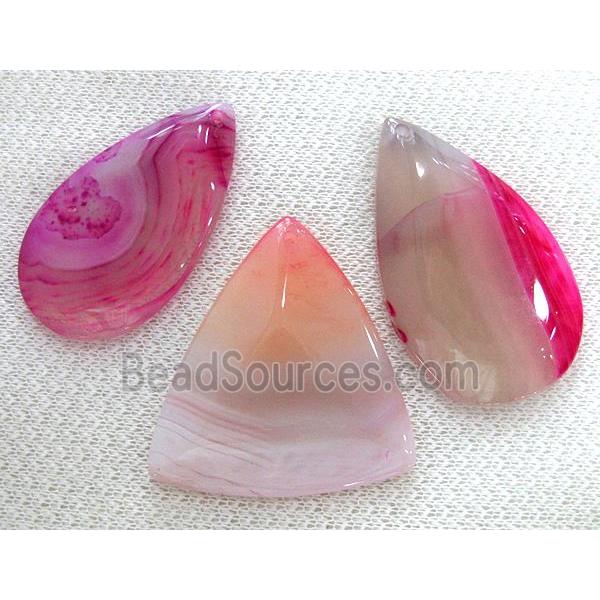 pink agate pendant, mixed shape