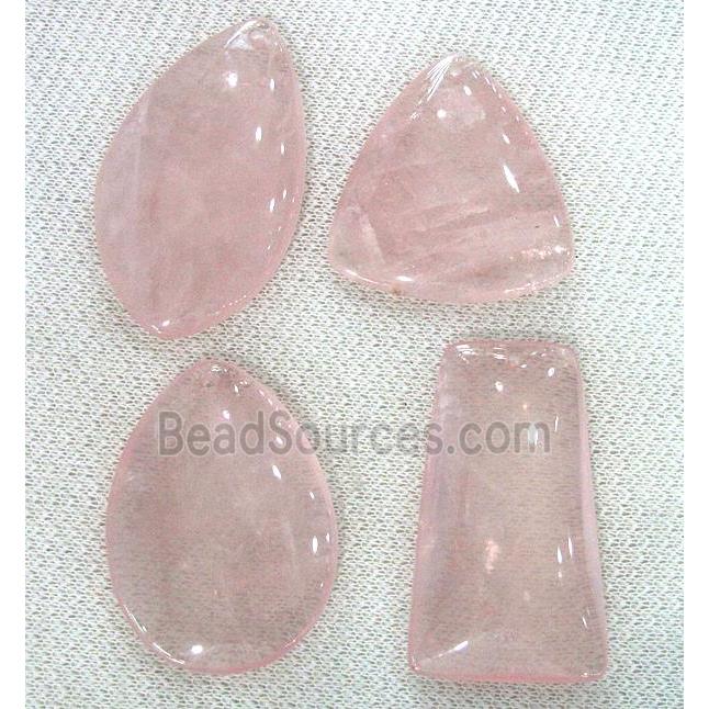 rose quartz stone pendant, mixed