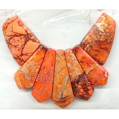 Orange Imperial Jasper Teardrop Pendant For Necklace