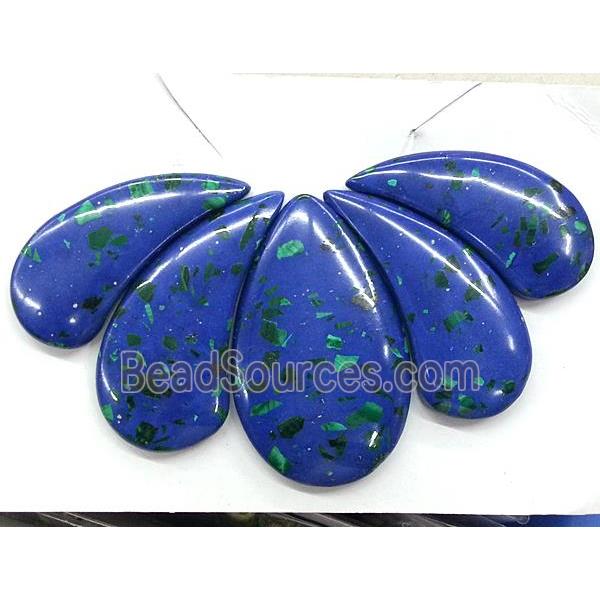 Imperial Jasper Teardrop Pendant Blue Dye