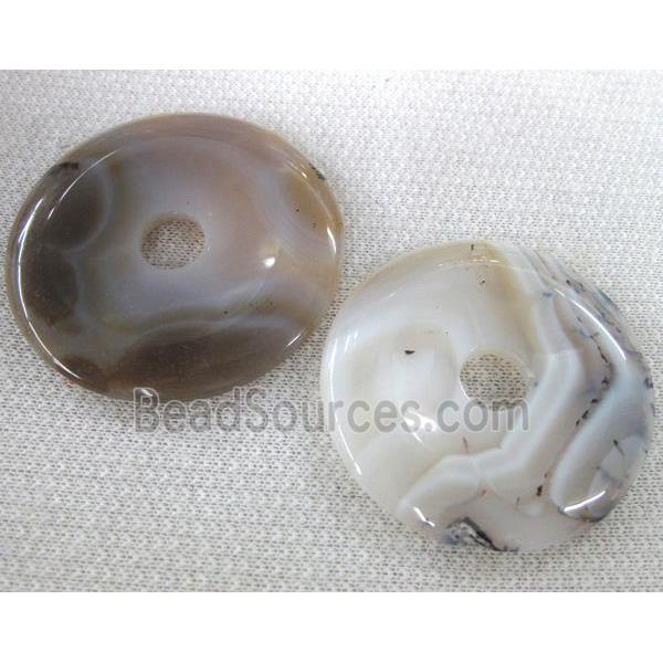 Heihua Agate donut pendant