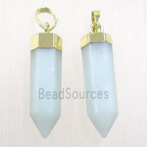 blue Aventurine bullet pendant, gold plated