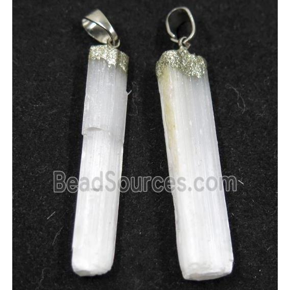 white Kyanite pendant, stick