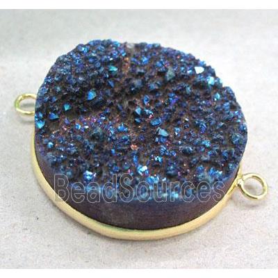 quartz druzy linkers, blue electroplated