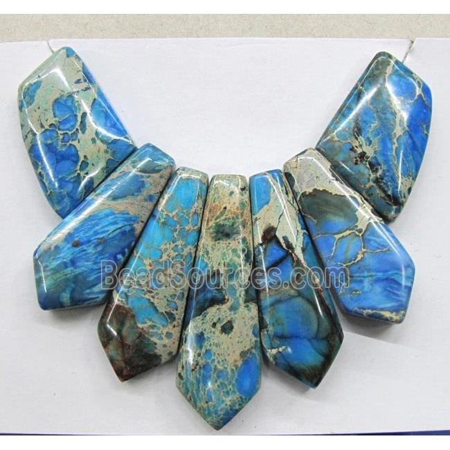 Blue Imperial Jasper Teardrop Pendant For Necklace