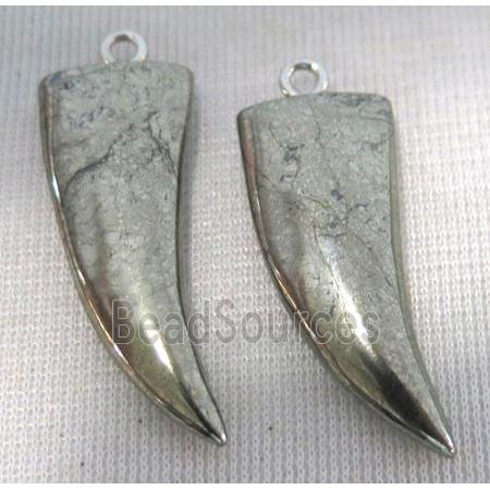 pyrite horn pendant