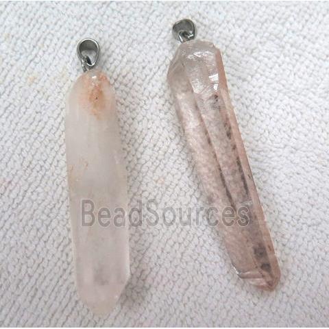 clear quartz pendant, freeform stick