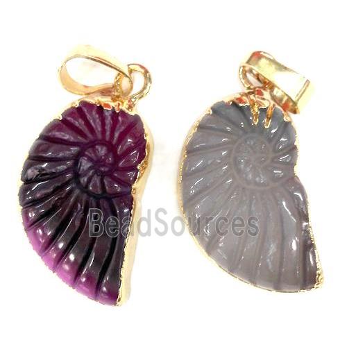 agate pendant, spiral shell