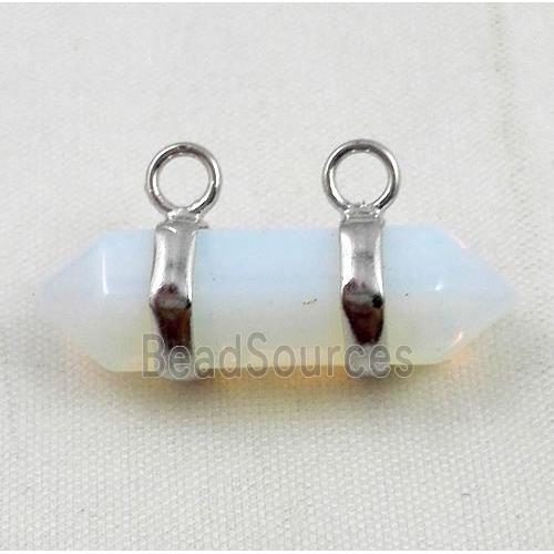 white opalite pendant with 2-holes, bullet