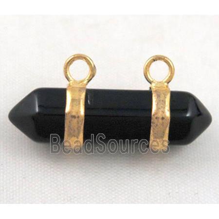 black agate pendant, bullet