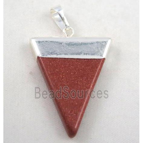 gold sandstone pendant, triangle