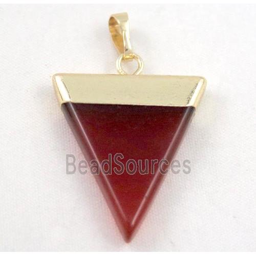 red agate pendant, triangle