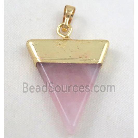 Rose Quartz pendant, triangle