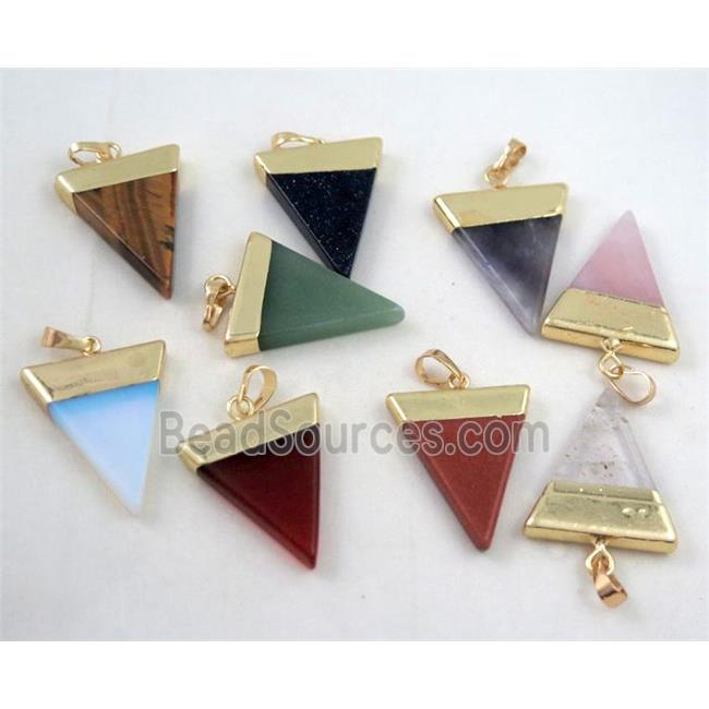 mixed gemstone pendant, triangle