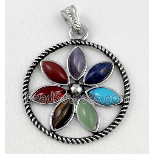 mixed gemstone pendant