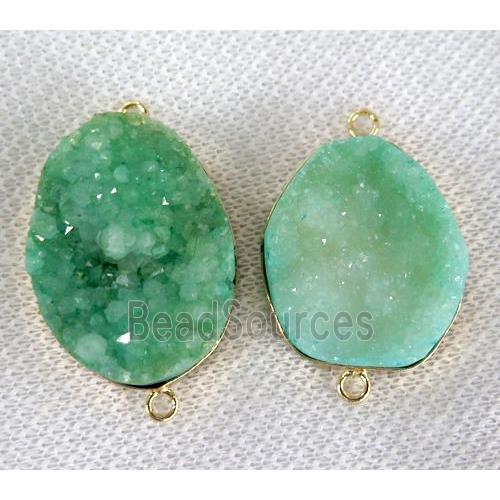 green quartz druzy connector, freeform