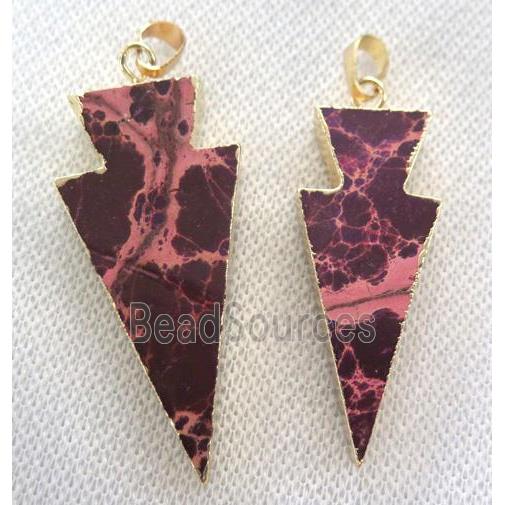 Sea Sediment pendant, arrowhead, gold plated