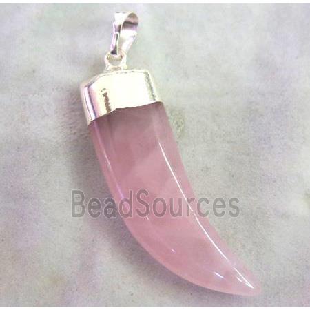 Rose Quartz horn pendant