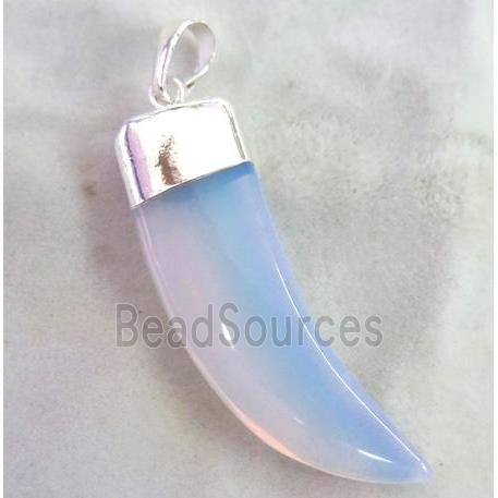 white Opalite horn pendant